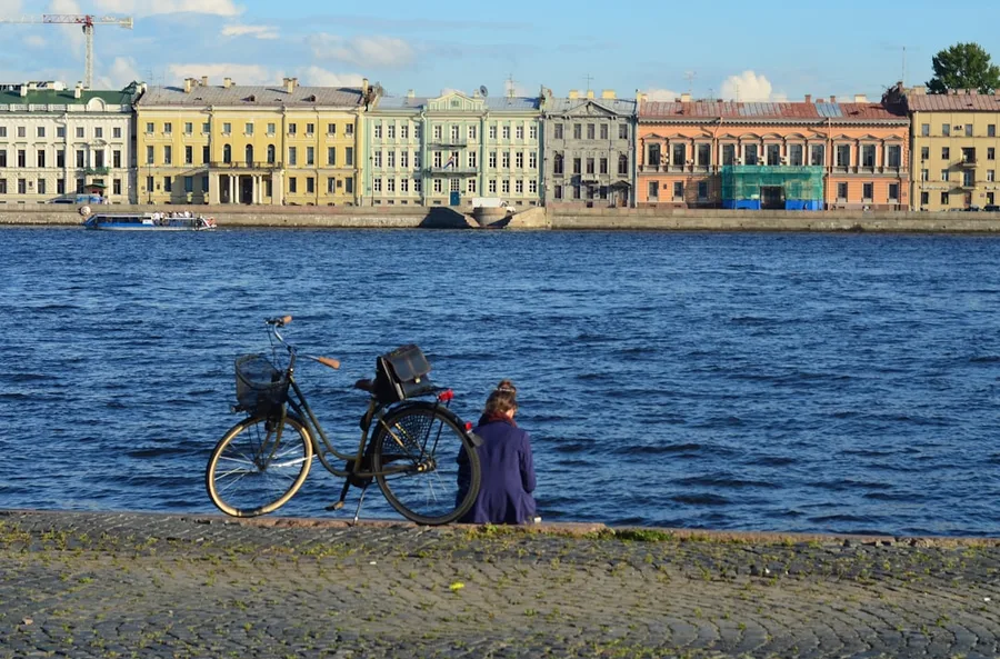 Neva embankment parapet sitting prohibited St. Petersburg Russia Saint Petersburg Russia