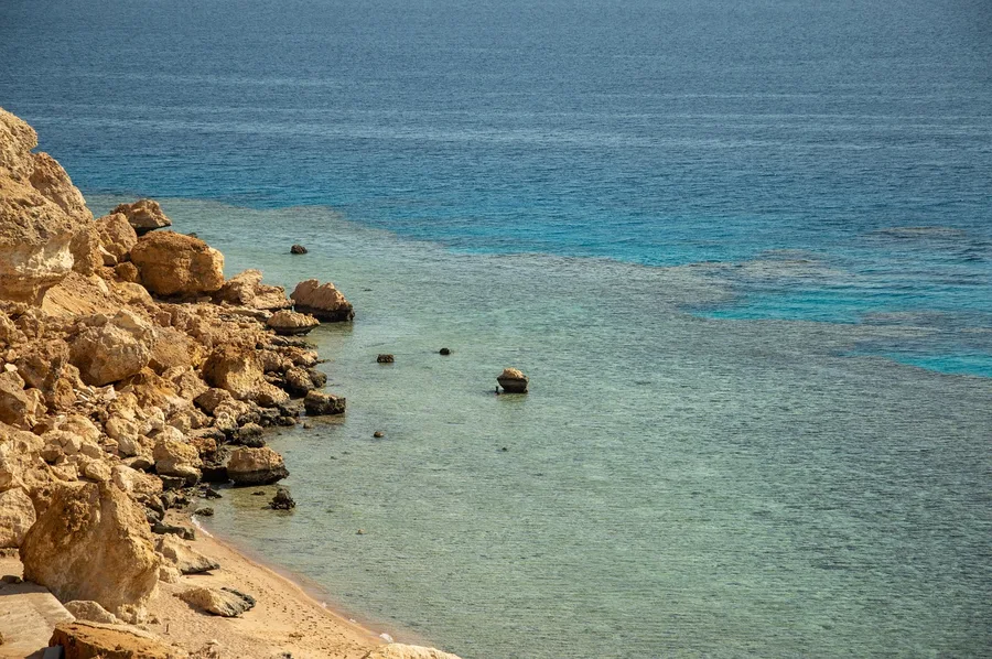 road from Sharm el Sheikh to Dahab desert Sinai Egypt