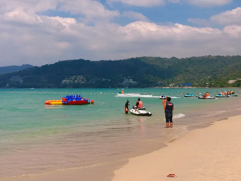 scooter rental shop row in Patong Phuket Thailand