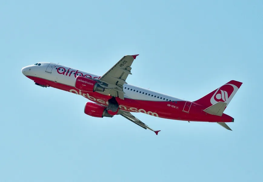 AirAsia Airbus A320 flying over Andaman Sea route Kuala Lumpur to Phuket Kos Greece