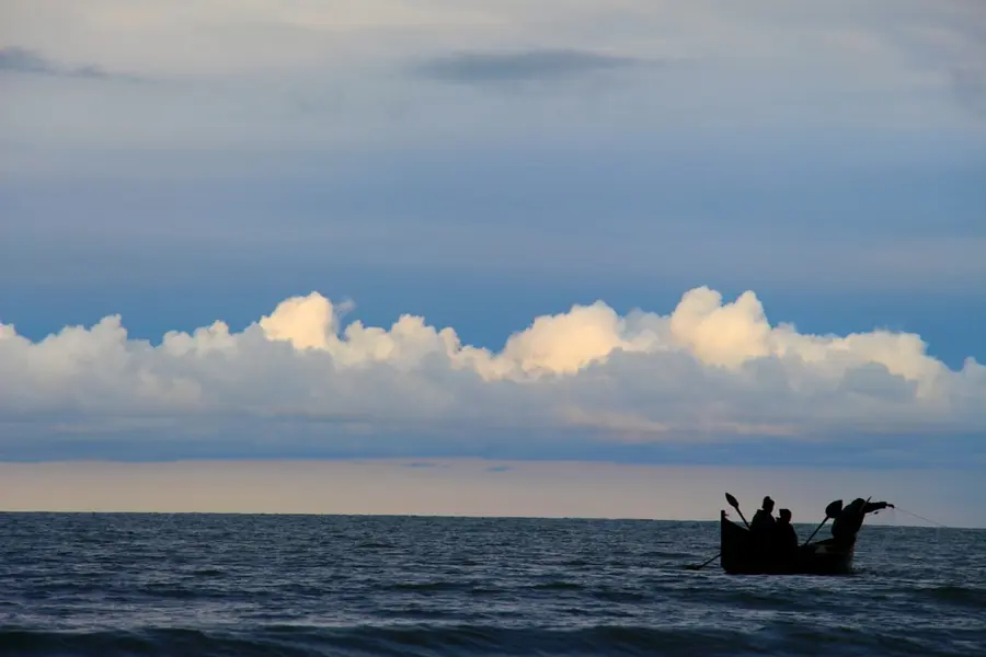 Caspian Sea ferry passengers