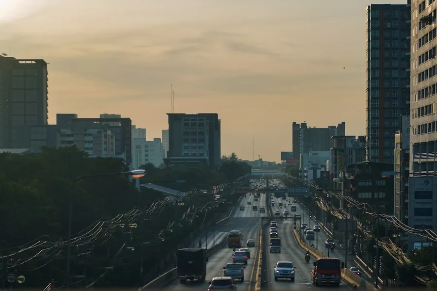 Pattaya Beach Road digital nomad laptop sunset view Thailand Bangkok Thailand