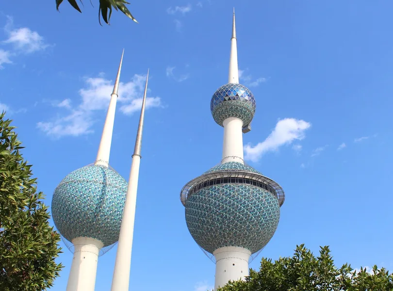 Kuwait City skyline Kuwait Towers modern architecture