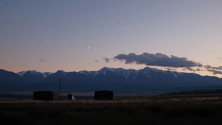 starry night from a remote Altai mountain eco-lodge