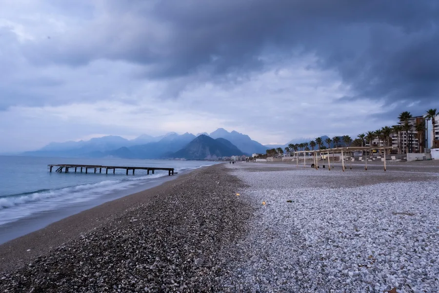 Konyaalti beach Antalya winter empty sunny day Delhi India