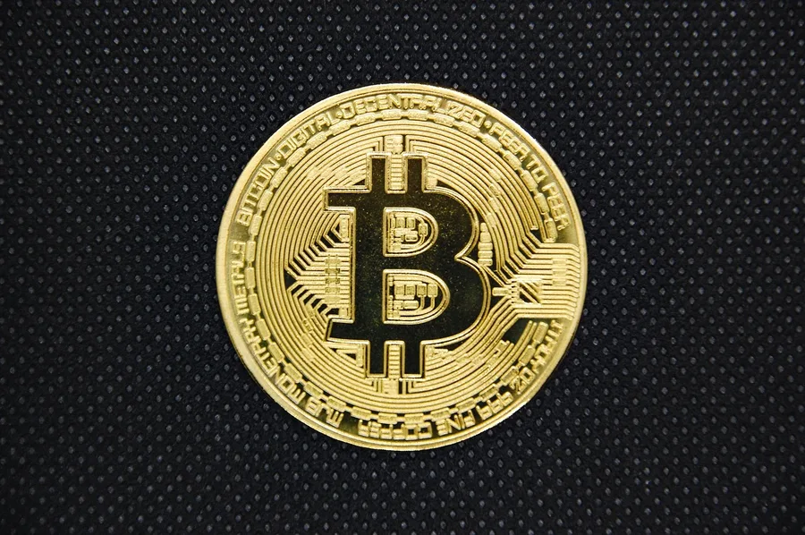 Turkish lira banknotes next to Bitcoin cryptocurrency cold wallet Marmaris Turkey