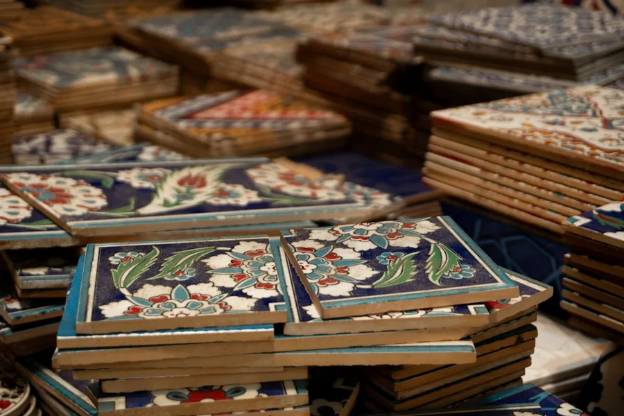 Iznik tile workshop traditional pottery Turkey Istanbul Turkey