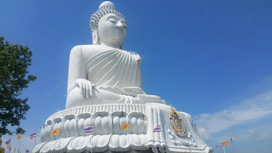 Young tourist couple respectful clothing temple entrance Phuket Thailand Oman