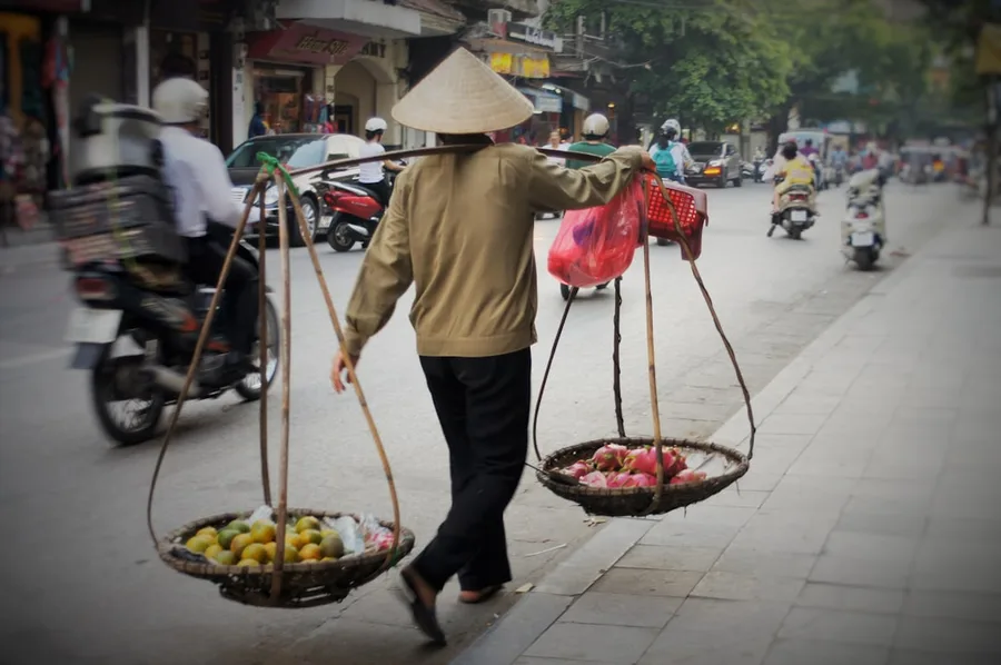 Hanoi street traffic Vietnam