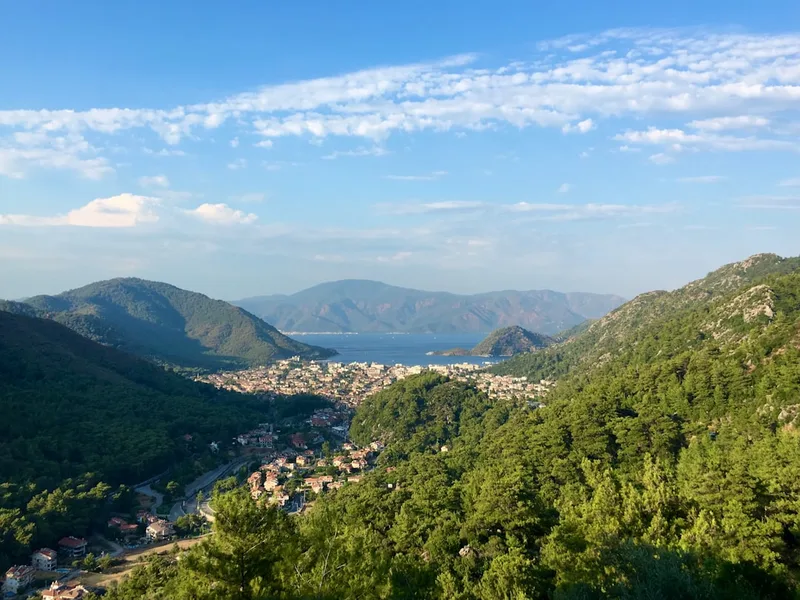 Marmaris National Park with dog sunset