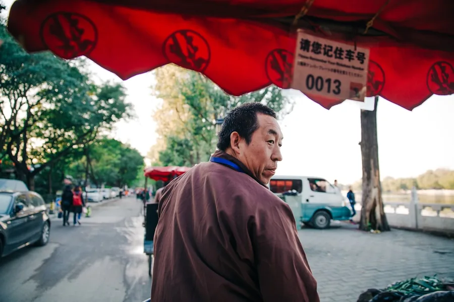Beijing local market street food steam buns safety queue 2025
