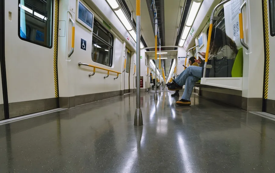 China Beijing metro train station interior