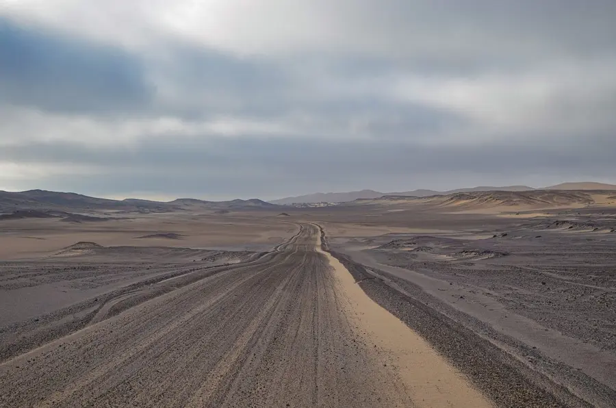Road trip from Shymkent to Turkistan steppe landscape