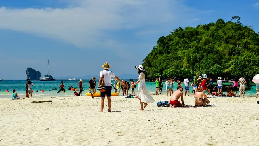 Krabi Ao Nang beach shallow water families Thailand Phuket Thailand