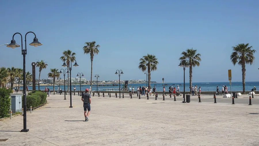 Aktau city embankment promenade Caspian Sea