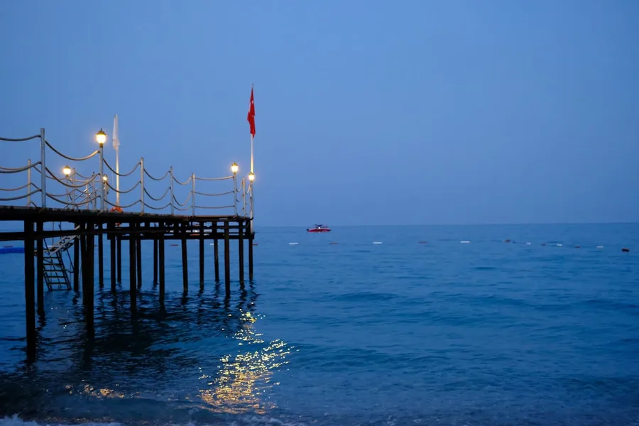 Night beach Kemer Turkey noise police patrol