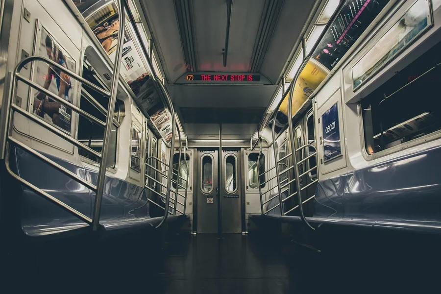 Guangzhou metro train interior China