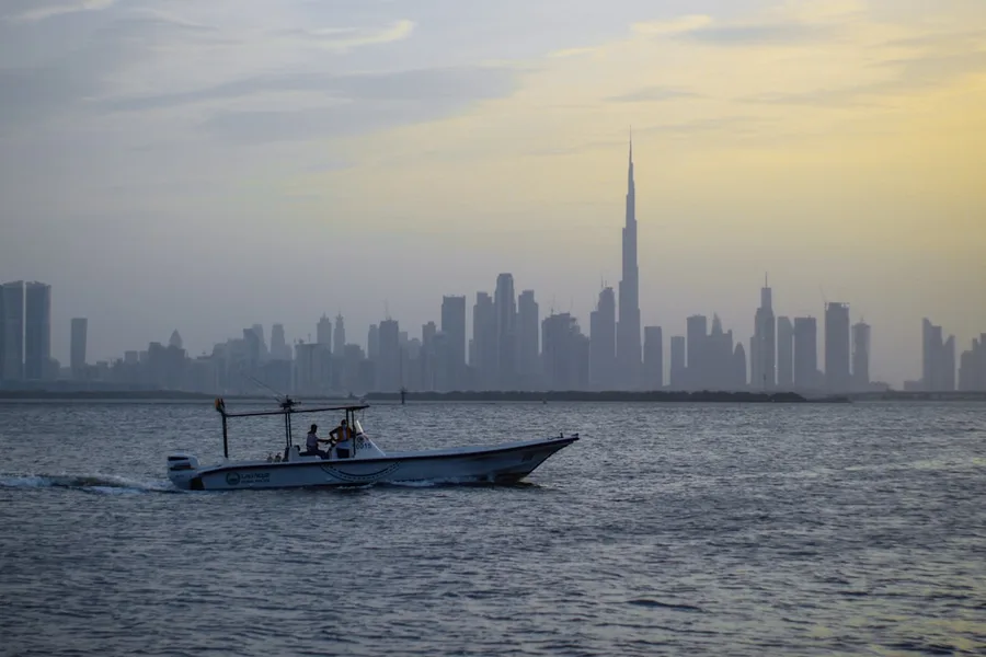 Luxury hotel room with Burj Khalifa view Dubai Marina UAE