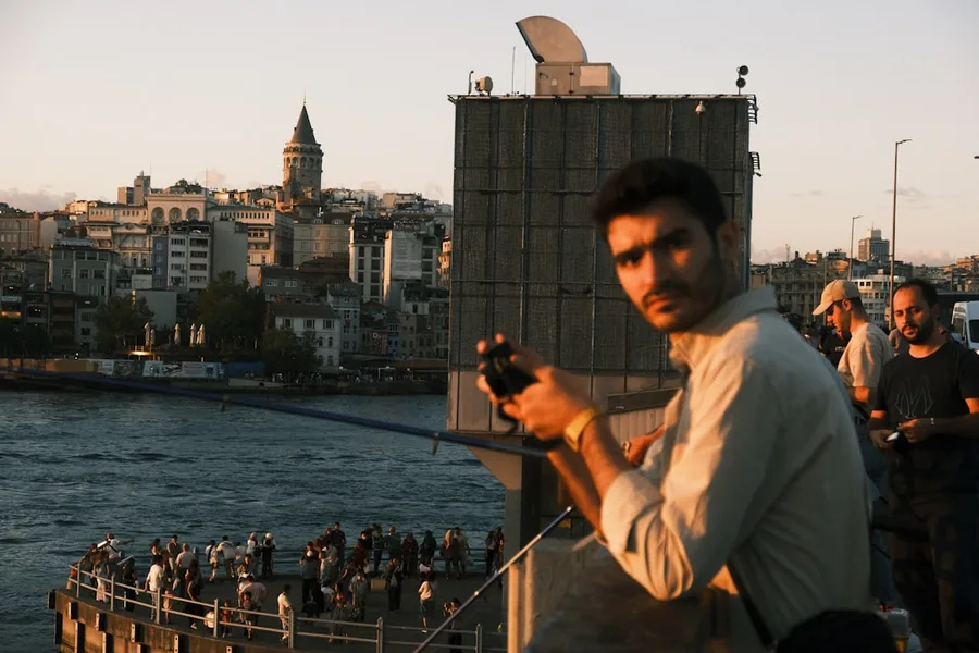 Turkish police confiscating drone from tourist in Sultanahmet Istanbul Turkey