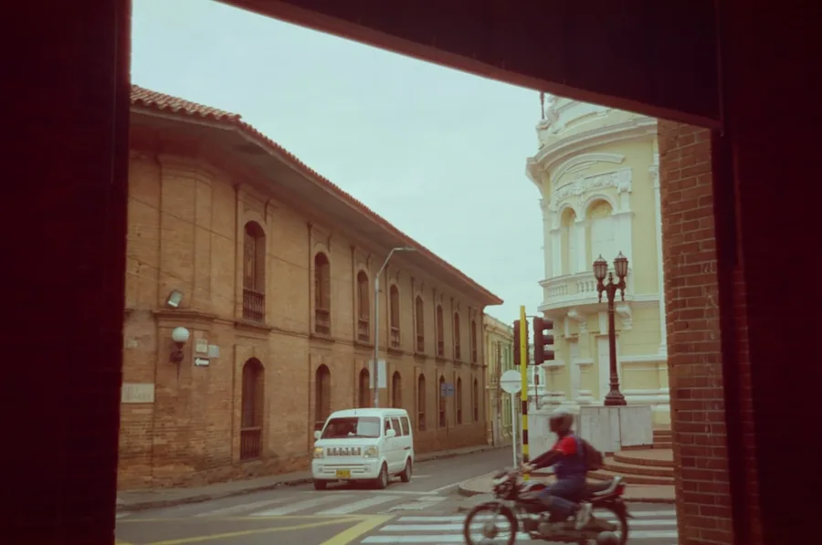 Kaliningrad street cafe laptop remote worker old town Europe Cali Colombia