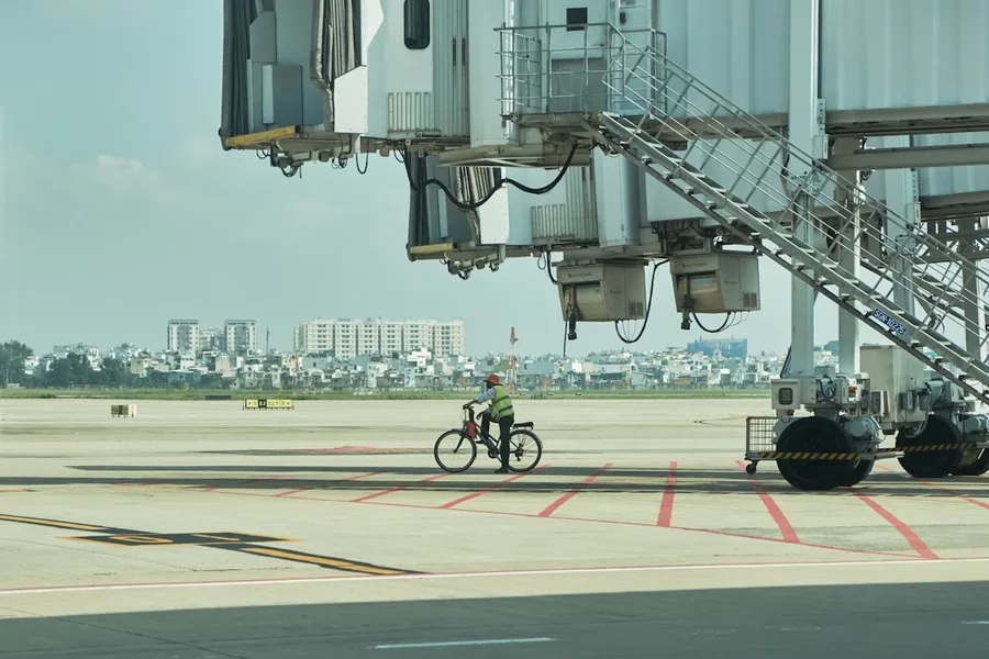 travel airport luggage bicycle