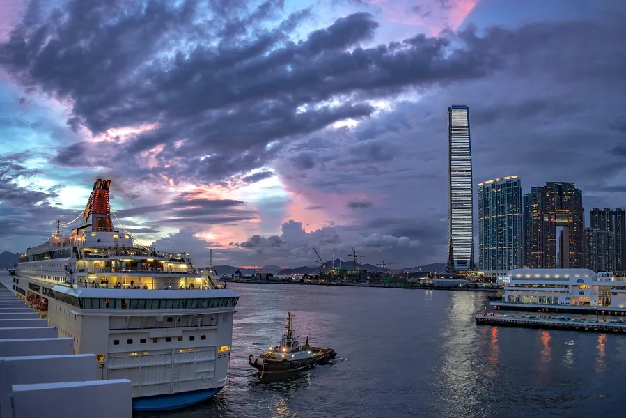 TurboJET ferry from Hong Kong to Shenzhen Shekou port with passengers China Kos Greece