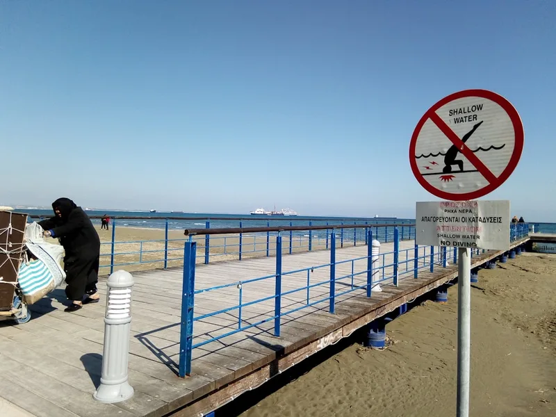 Larnaca beach low season Cyprus