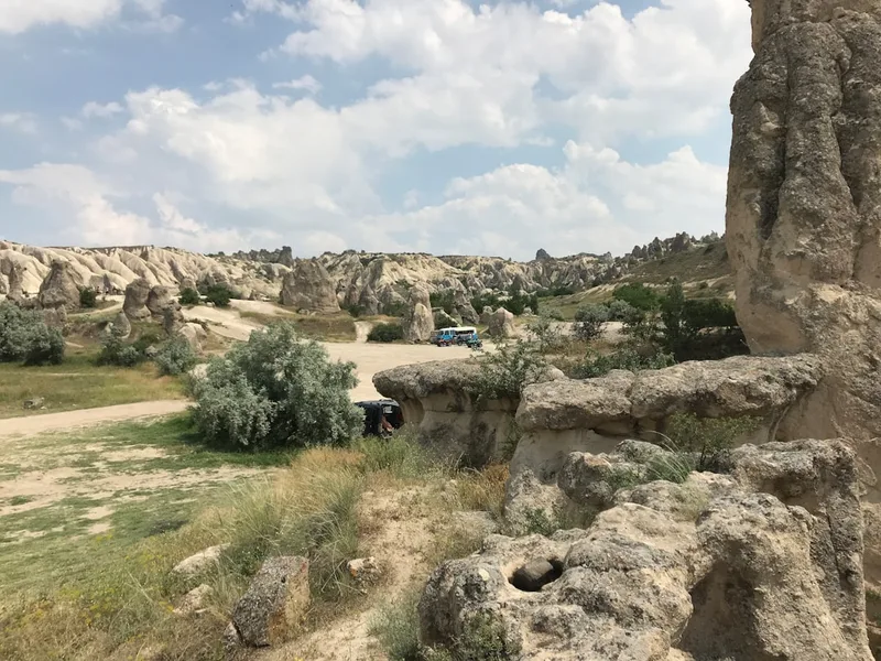 Sign prohibiting selfie stick Side archaeological site Turkey