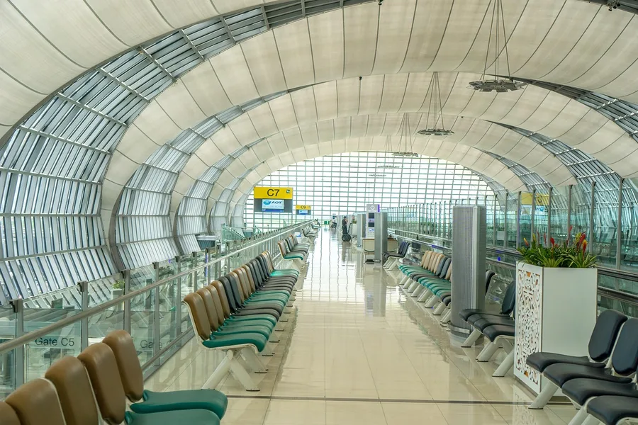 Bangkok Suvarnabhumi Airport arrival hall Thailand Baku Azerbaijan