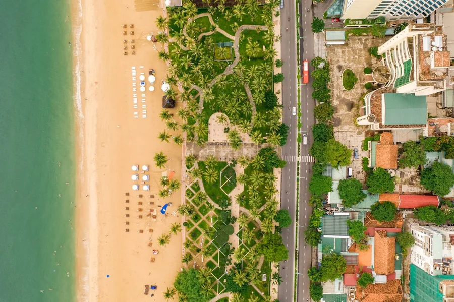 modern minimalist rental apartment balcony sea view Nha Trang Vietnam