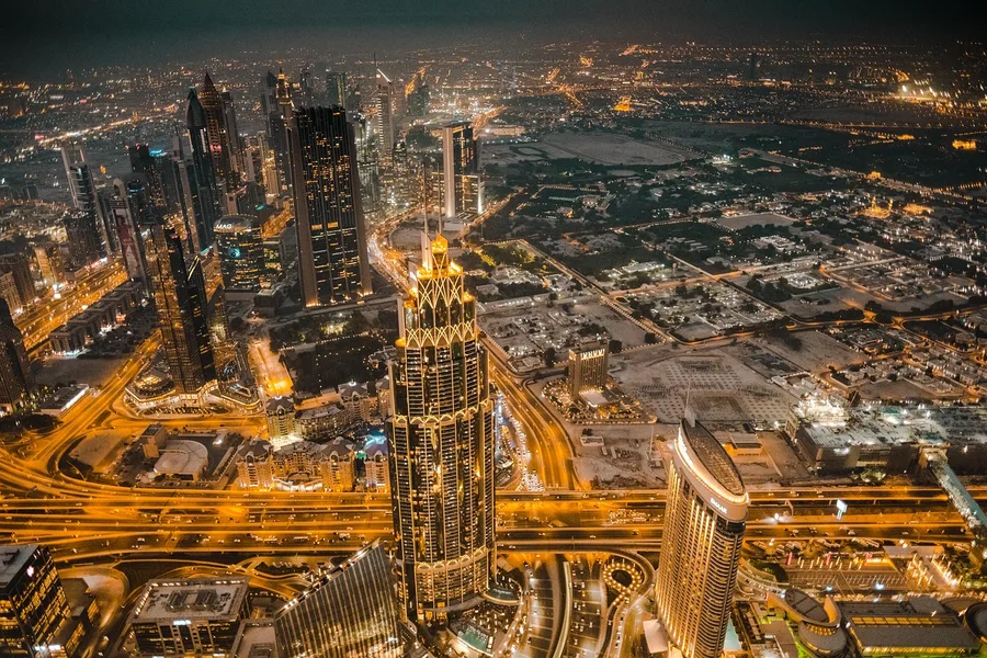 Dubai Fountain show evening Burj Khalifa UAE Osh Kyrgyzstan