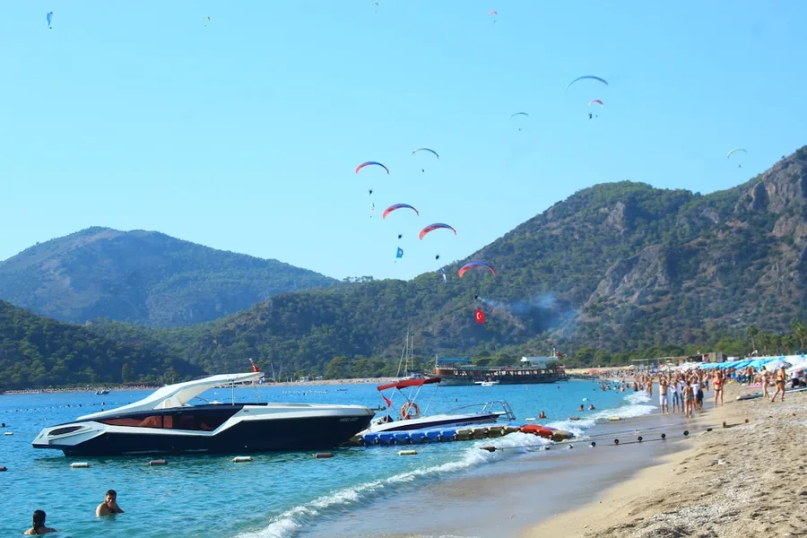 Marmaris winter beach empty Turkey
