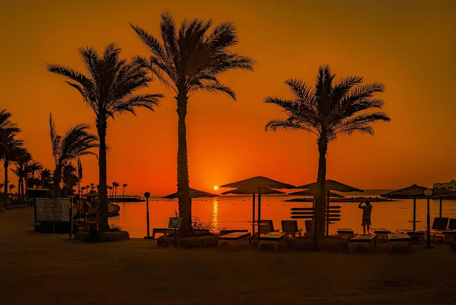 Hurghada Egypt Red Sea beach with tourists Batumi Georgia