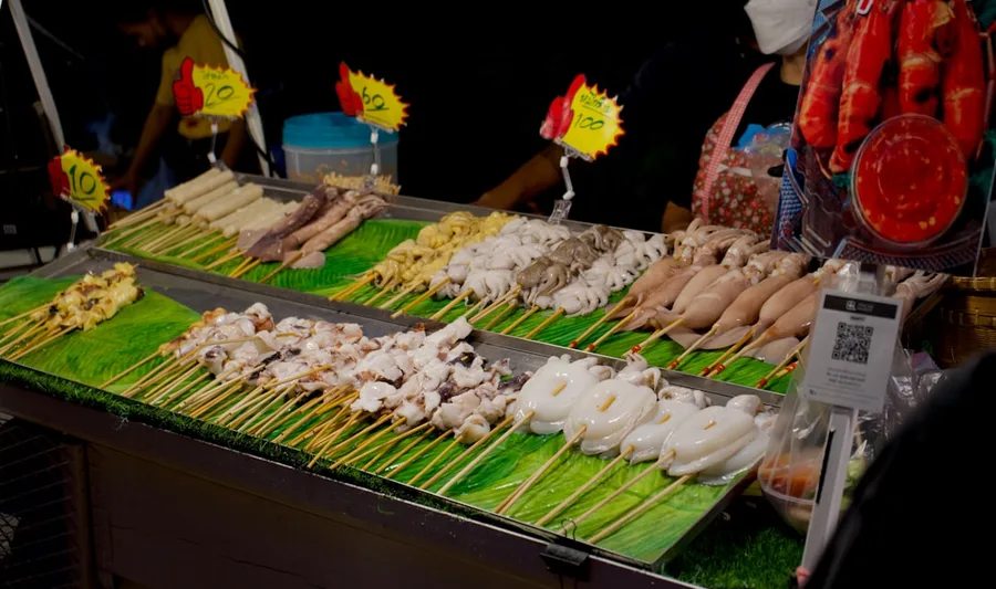Thai street food market Pattaya Thailand