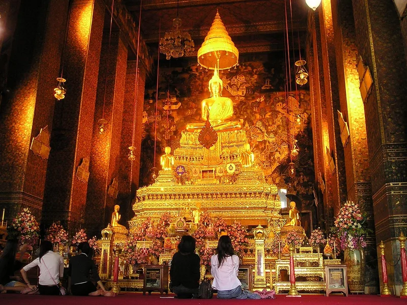 Wat Paknam giant Buddha morning Bangkok Thailand Osh Kyrgyzstan