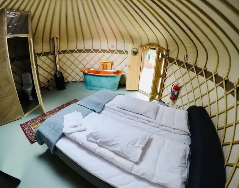 yurt camp interior deposit cash
