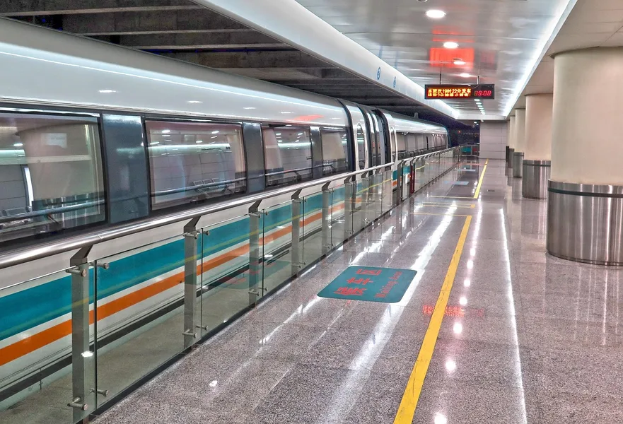 Maglev train Shanghai Pudong Airport China